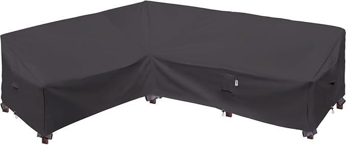 Heavy Duty Outdoor Sectional Patio Sofa Cover, Storm Grey L-Shaped-Left by Flexiyard