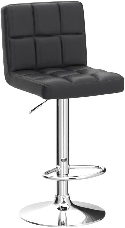 Leopard Bar Stools, Modern PU Leather Adjustable Swivel Bar Stool - Image 4