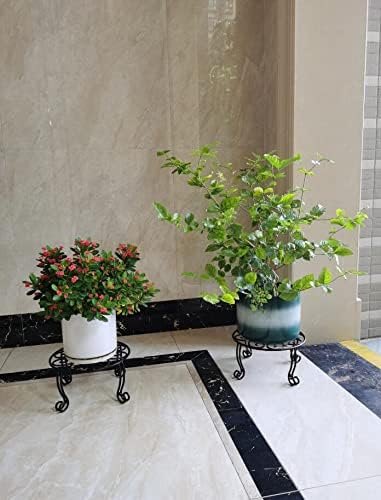 2 Pack Heavy Duty Iron Plant Stand, 11.8'' Diameter, Powder Coated, Sturdy & - Image 4
