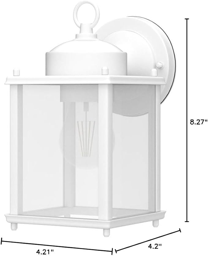 Outdoor Wall Lantern, Exterior White Waterproof Wall Sconce Lighting Fixtures - Image 8