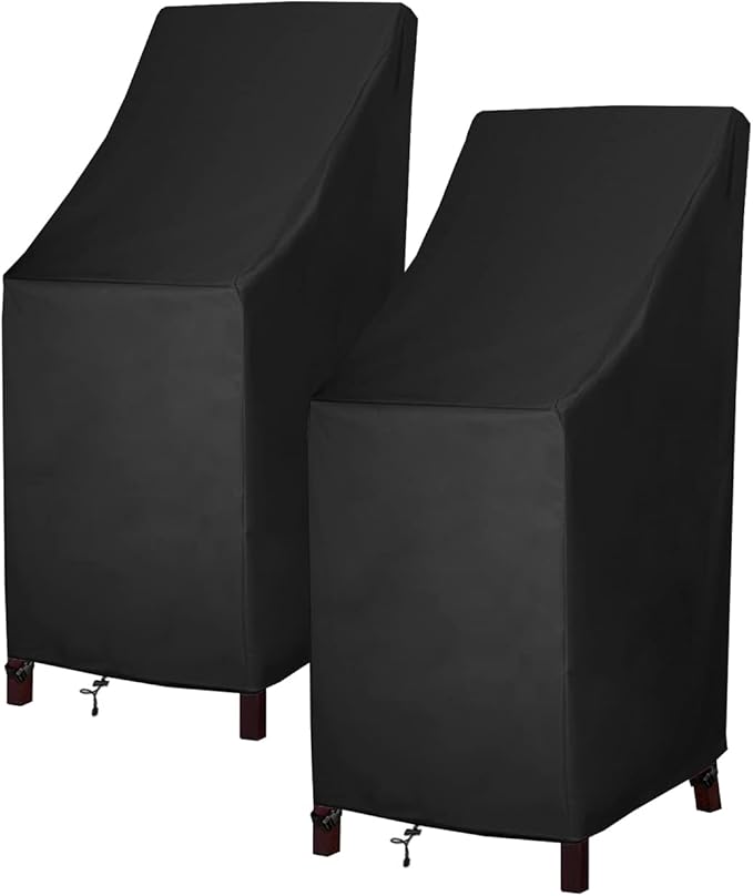 Stackable Patio Chair Covers, High Back Outdoor Chair Covers, 600D Heavy Duty - Image 8