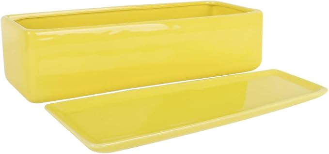 Vencer 14 Inch Rectangular Modern Minimalist Ceramic Succulent Planter Pot - Image 3