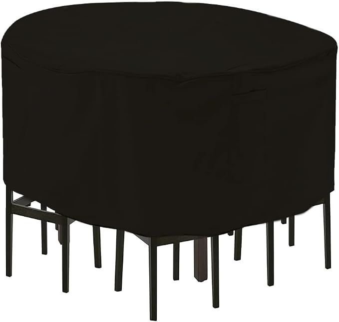 94 Inch Tall Round Patio Bar Height Table and Chair Set Cover Heavy Duty by Izzybang