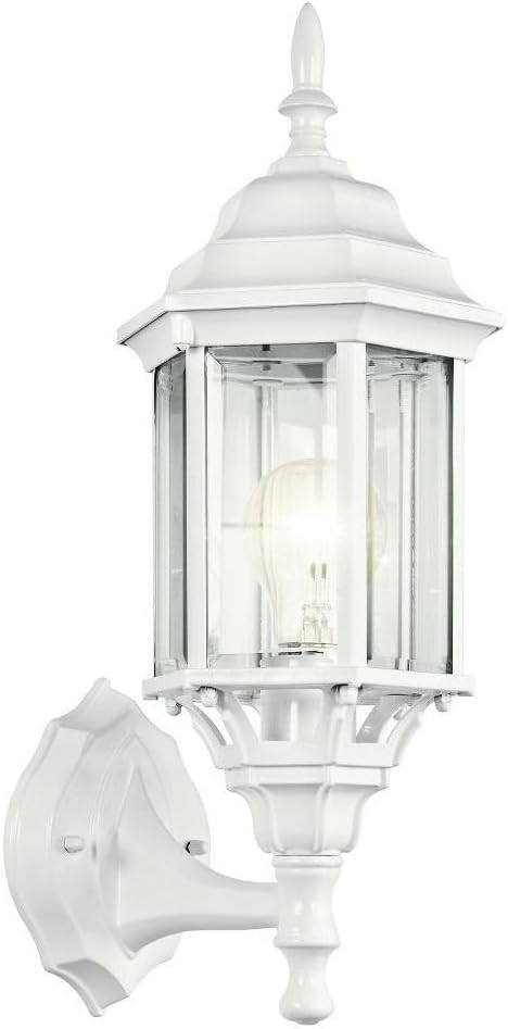 Kichler Chesapeake 17" Outdoor Wall Light in White, 1-Light Exterior Porch Light by Kichler