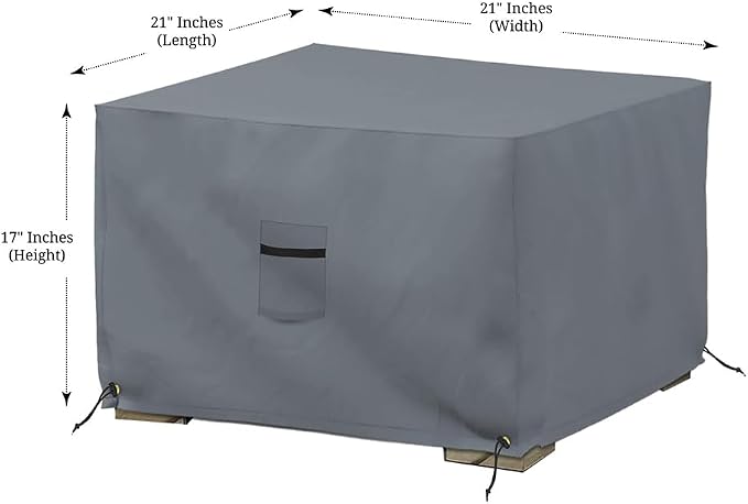 Covers & All Outdoor Ottoman Slipcover, 12 Oz PVC Polyester, Waterproof Ottoman - Image 2
