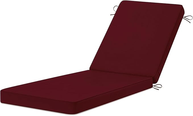 Chaise Lounge Cushions Outdoor, 4 Adjustable Ties Lounge Chair Cushions by HOMELYSIAN
