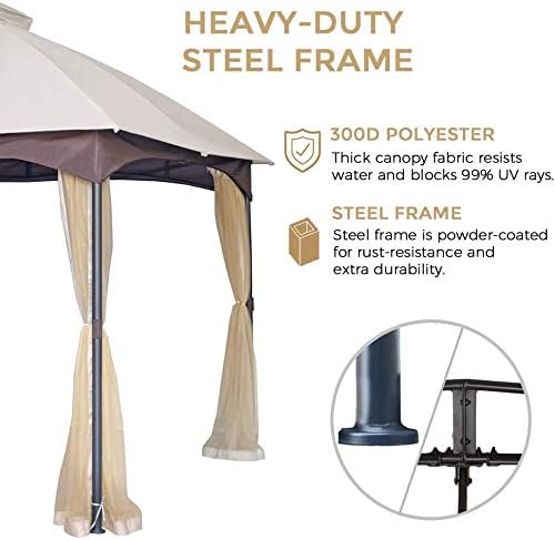 Patio Gazebo 10x12, Outdoor Gazebos, Heavy Duty Gazebo Soft Top Gazebos - Image 4