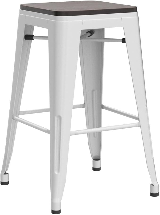 Alunaune 30" Metal Bar Stools Set of 4 Industrial Backless Counter Height - Image 5