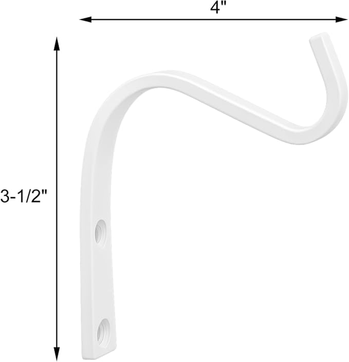 4 Inch Cast Iron Plant Hook – White Wall Mounted Plant Hanger Bracket - Image 2