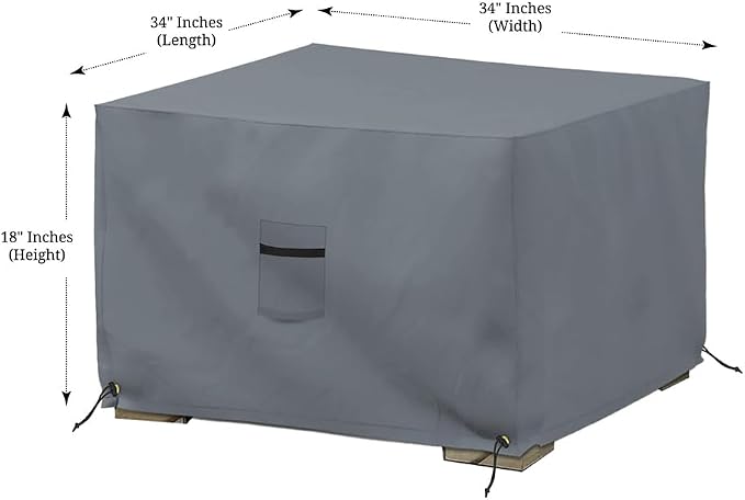 Covers & All Outdoor Ottoman Cover, 12 Oz, Waterproof Ottoman Slipcover - Image 2