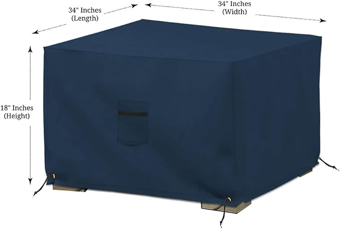 Covers & All Outdoor Ottoman Cover, 12 Oz PVC Polyester, Waterproof Ottoman - Image 2