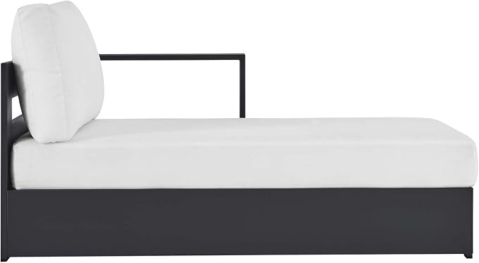 Modway Tahoe Powder-Coated Aluminum Outdoor Chaise Lounge in Gray White - Image 4