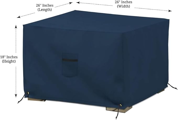 Covers & All Outdoor Ottoman Cover, 12 Oz PVC Polyester, Waterproof Ottoman - Image 2