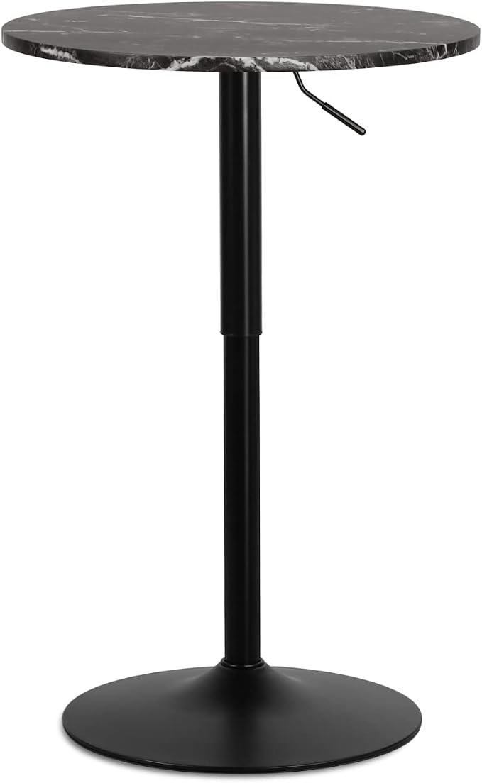 MoNiBloom Round High Top Table, 27.5"- 36" Height-Adjustable Bar Table by Monibloom