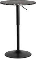 MoNiBloom Round High Top Table, 27.5"- 36" Height-Adjustable Bar Table by Monibloom