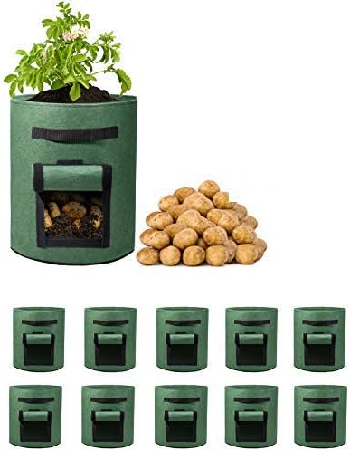 Delxo 10 Pack 10 Gallon Potato Grow Bags, Grow Bags by Delxo