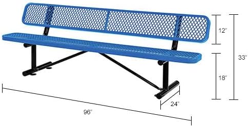 Global Industrial 8'L Heavy Duty Expanded Metal Mesh Bench - Image 2