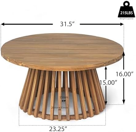 Merax Outdoor Acacia Wood Conversation Set - Image 7