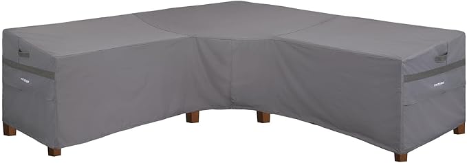 Grey Outdoor V-Shaped Sofa Cover 102''L x 102''W x 35.5''D x 31/26''H by PATIOASIS
