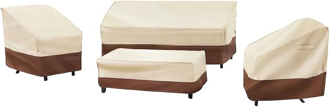 loriano Patio Furniture Cover Set, 4 Piece Outdoor Furniture Cover Waterproof by Loriano