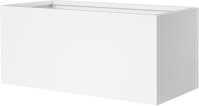 White Steel Planter Rectangular Outdoor Indoor Planter Box Galvanized Steel by GZGNEEVL