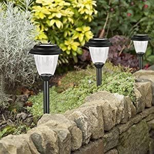 Solar Outdoor Pathway Lights Matt Black Stainless Steel Painted LED Lights - Image 3