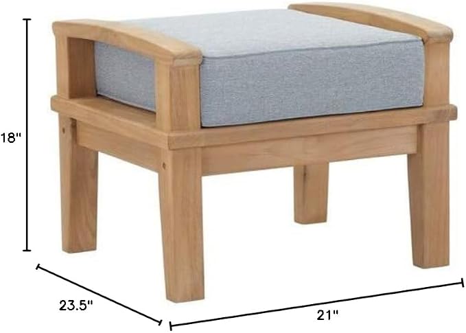 Modway EEI-1152-NAT-GRY-SET Marina Premium Grade A Teak Wood Outdoor Patio - Image 3