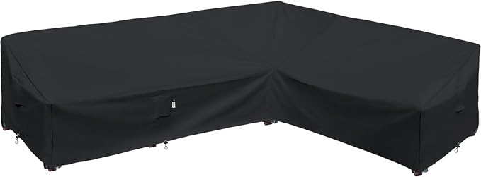 Heavy Duty Outdoor Sectional Sofa Cover, Waterproof 600D Patio Sectional Couch by Flexiyard
