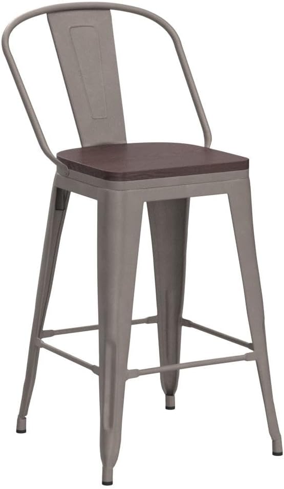 Aklaus Metal Bar Stools Set of 4, 26 inch Barstools Counter Height Bar Stool - Image 4