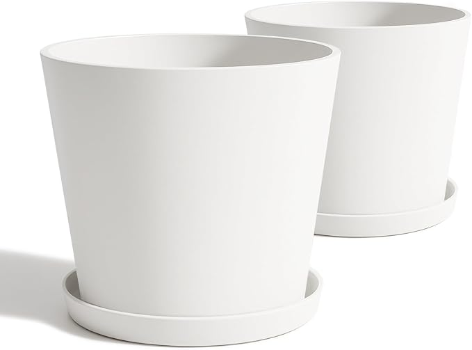 Wide Planters for Outdoor Plants, Extra Large Indoor Flower Pots for Garden by Heyzier