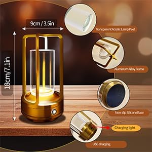 Outdoor Table Lamp, 4000mAh Rechargeable Battery Operated lamp, 3 Color - Image 3