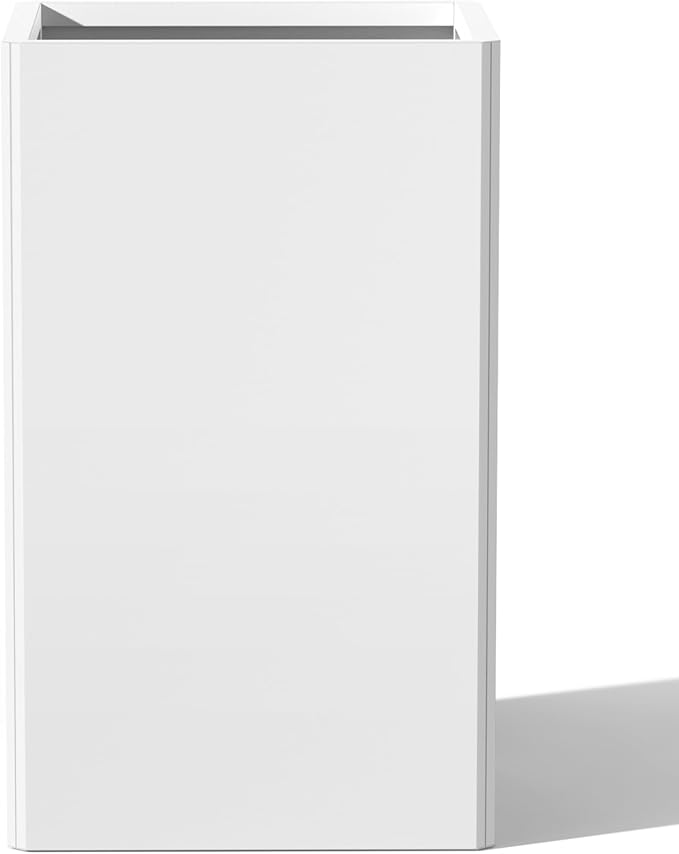 Galvanized Steel Metal Planter, 28 Inch White Square Outdoor Planters by GradenHomeD%C3%A9corProducts