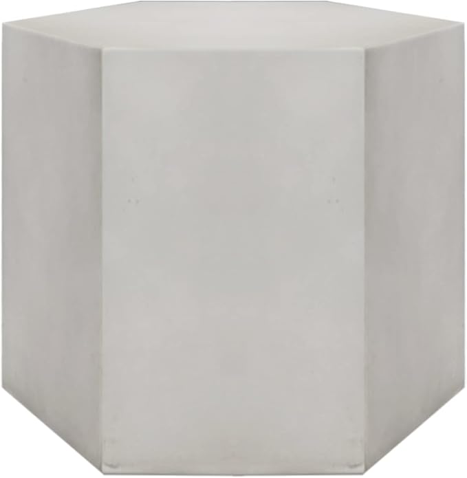 COSIEST Concrete Accent Table, Hexagon Patio Side Table 14.5''Wx12''H, Modular - Image 7