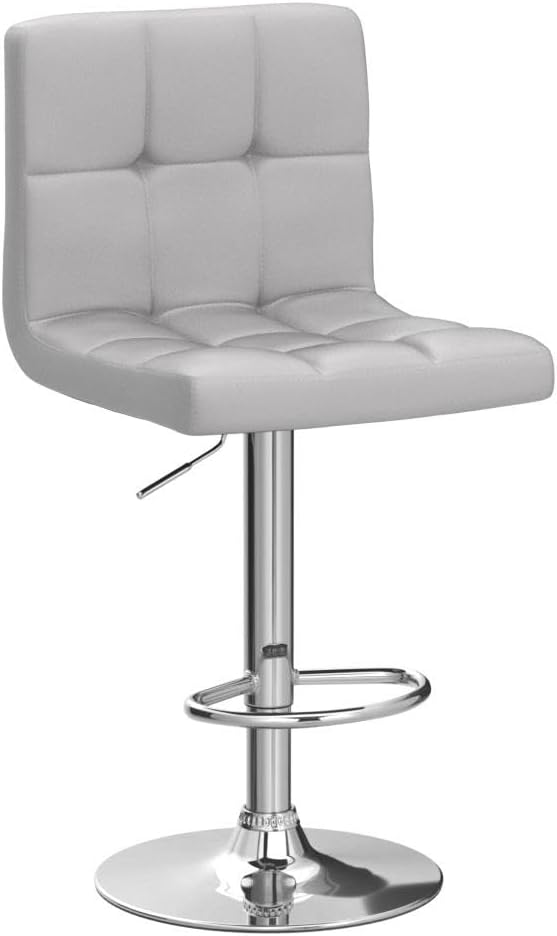 Yaheetech Bar Stools Set of 2, PU Leather Adjustable Barstools, Modern Counter - Image 4