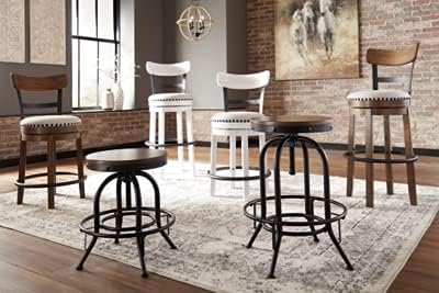 Signature Design by Ashley Valebeck Tall Upholstered Swivel Barstool, Cushioned - Image 7