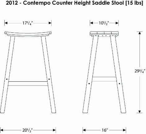 POLYWOOD 2012-FBLTA Contempo Bar Height Saddle Seat Barstool - Image 3