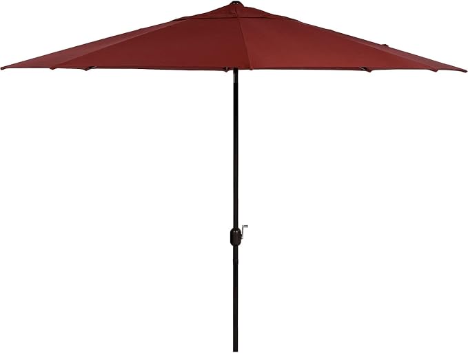 Hanover Montclair 11' Market Outdoor Umbrella, All-Weather, Crank Lever Chili by Hanover