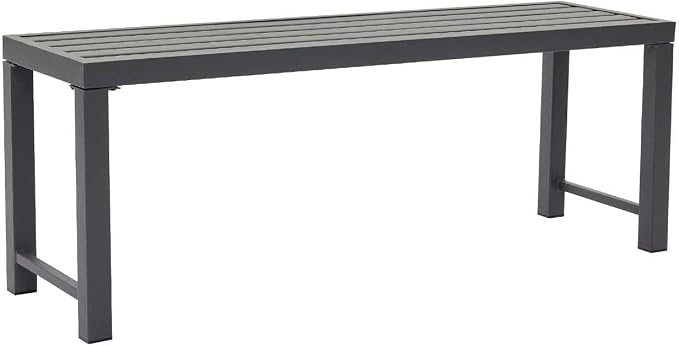 Outdoor Metal Backless Bench Weatherproof Patio Bench - Image 7