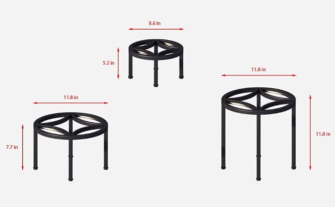 Zhongma Set of 3 Fully Assembled Metal Plant Stand - Image 4