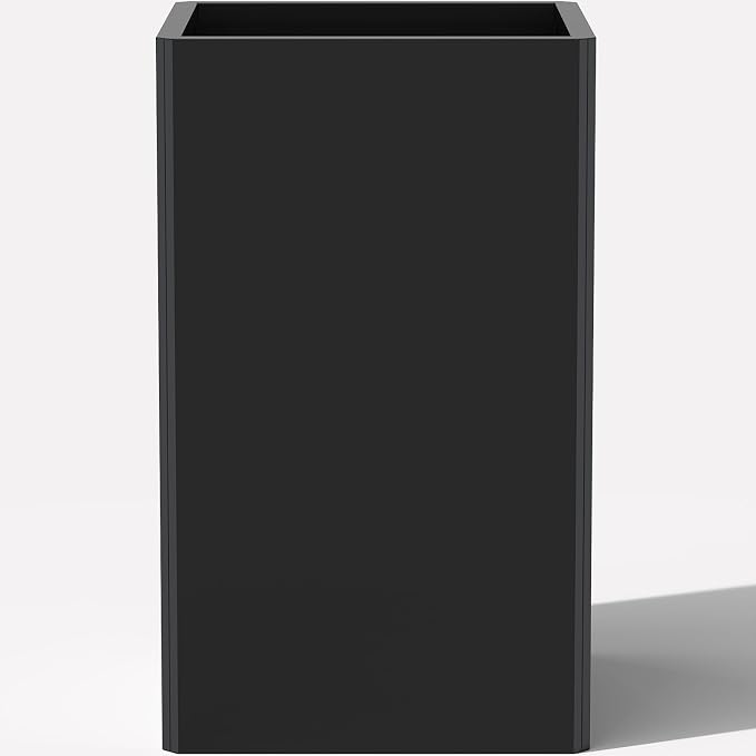 Tall Black Planter 28" Metal Square Large Plant Pots by GradenHomeD%C3%A9corProducts