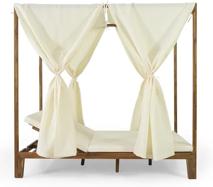 Patio Furniture Daybed with Retractable Canopy, Outdoor Wicker Rattan Sectional - Image 3