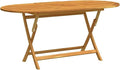 vidaXL Folding Dining Table, Oval Patio Table, Solid Eucalyptus Wood Brown by vidaXL