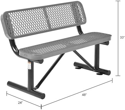 Global Industrial 4'L Heavy Duty Expanded Metal Mesh Bench - Image 2