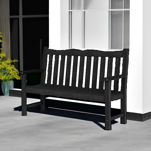 Stoog All-Weather 2-Person Outdoor Bench, 800 lbs Capacity HIPS Plastic Garden - Image 6