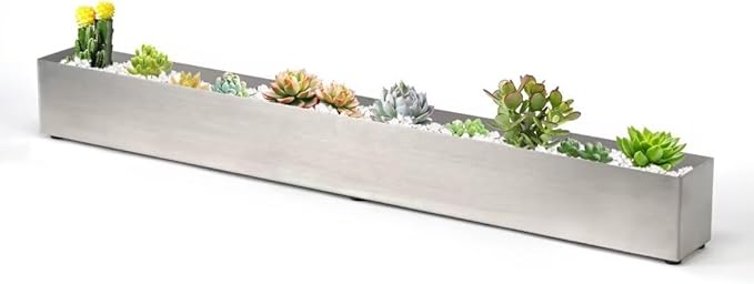Trough Rectangle Planter Long Window Sill Planter Box Stainless Steel Window by GZGNEEVL