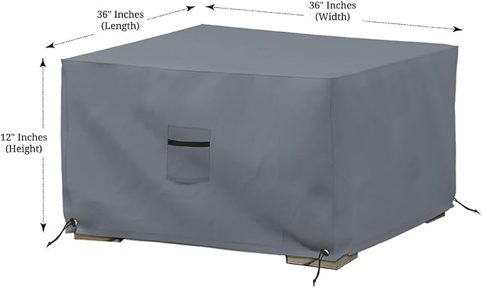 Covers & All Outdoor Ottoman Cover, 12 Oz, Waterproof Ottoman Slipcover - Image 2