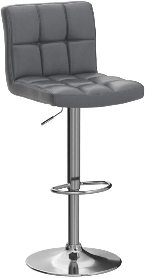 Yaheetech Bar Stools Set of 2, Adjustable PU Leather Swivel Barstools, Modern - Image 4