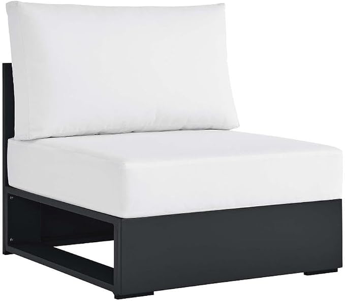 Modway Tahoe Aluminum Armless Patio Gray White Modular Weather-Resistant by Modway