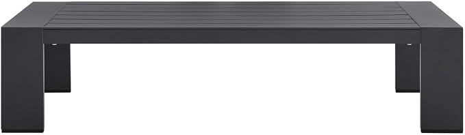 Modway Tahoe Aluminum Outdoor Patio Coffee Table in Gray - Image 4