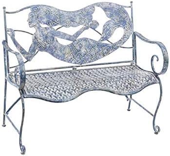 Evergreen Garden Mermaid Garden Bench Outdoors & Indoors | Cast Iron Metal - Image 7